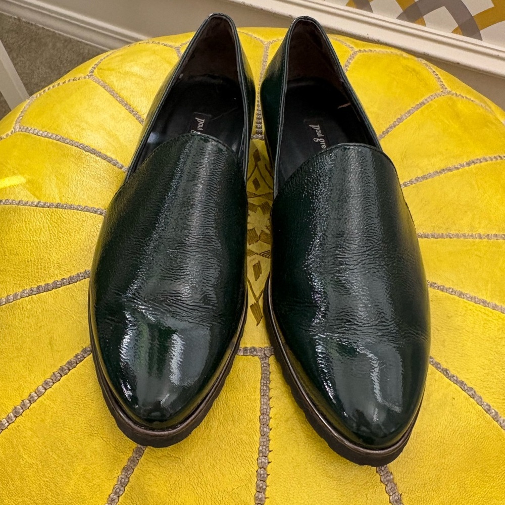 Uptown Patent Loafers in Dark Loden Green